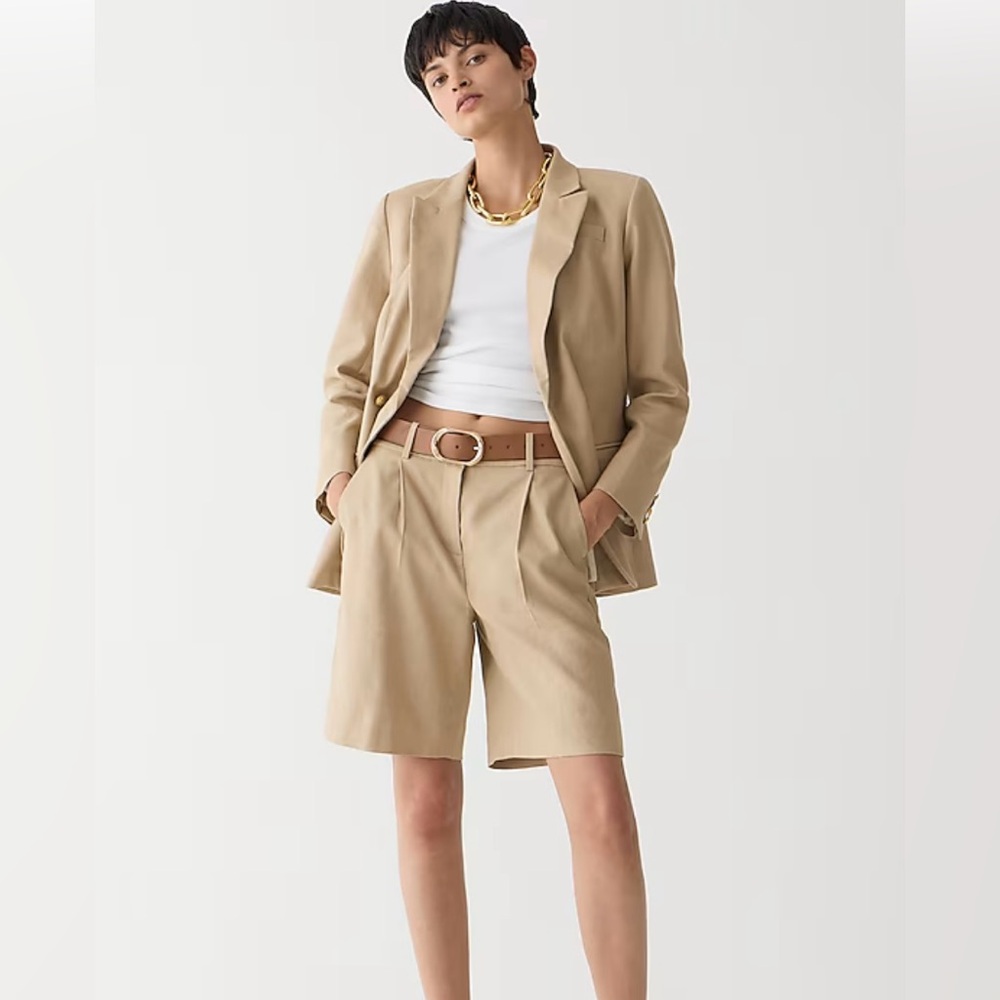 J crew High-rise trouser short in stretch linen blend - Picture 2 of 4